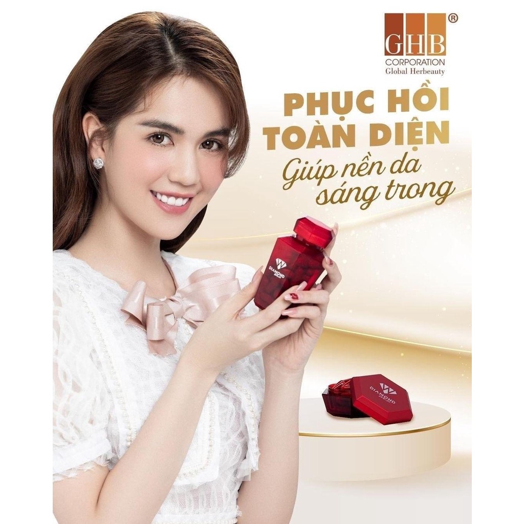 VIÊN UỐNG TRĂNG DIAMOND WHITE, TRẮNG DA SÁNG DA, GIẢM NÁM TÀN NHAN, NGUYÊN TEM DATE MỚI