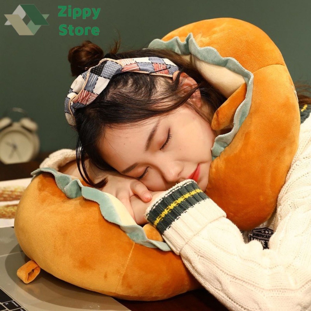 Gối kê cổ văn phòng hình thú dễ thương BINNIECUTE - chống mỏi cổ vai gáy cao cấp- kích thước 30cmx30cm