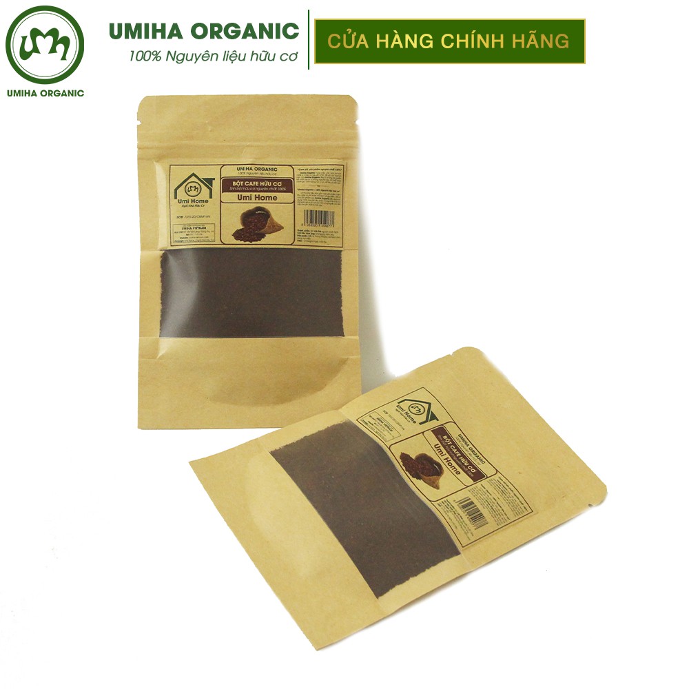 Bột Cà Phê dưỡng trắng da hữu cơ UMIHA nguyên chất túi Zip 35g | Coffee Powder 100% Organic
