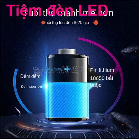 Đèn pha LED ánh sáng mạnh có thể sạc lại pin lithium đội đầu đeo không thấm nước tầm xa 500m đi câu cá đêm nhỏ