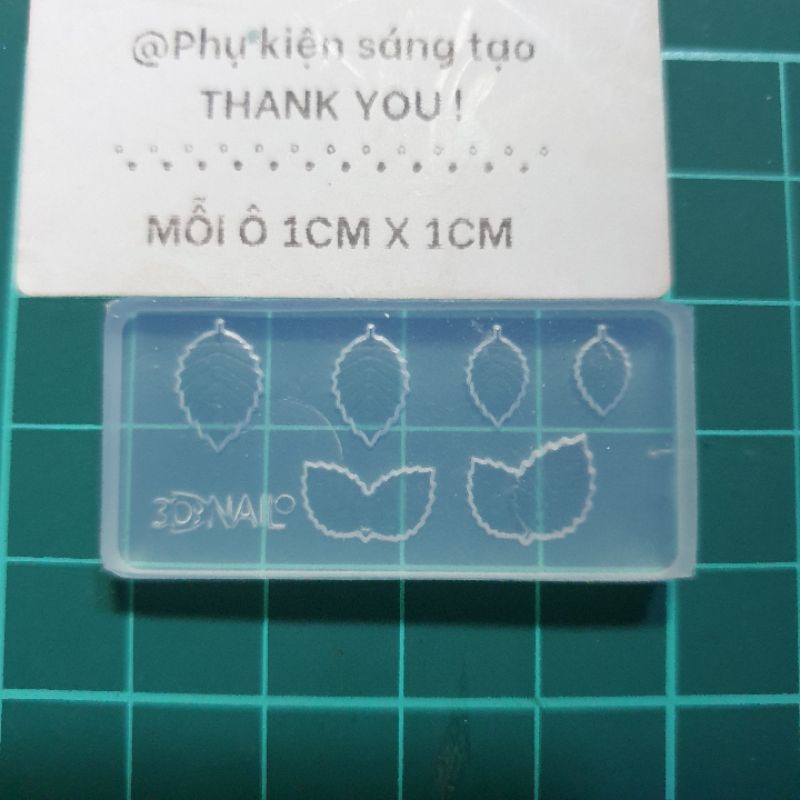 Khuôn silicon trang trí nail - key cap resin hình chiếc lá