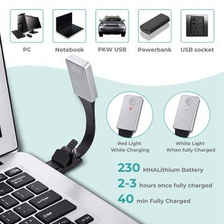 Đèn LED kẹp đọc sách cổng USB cho Kindle