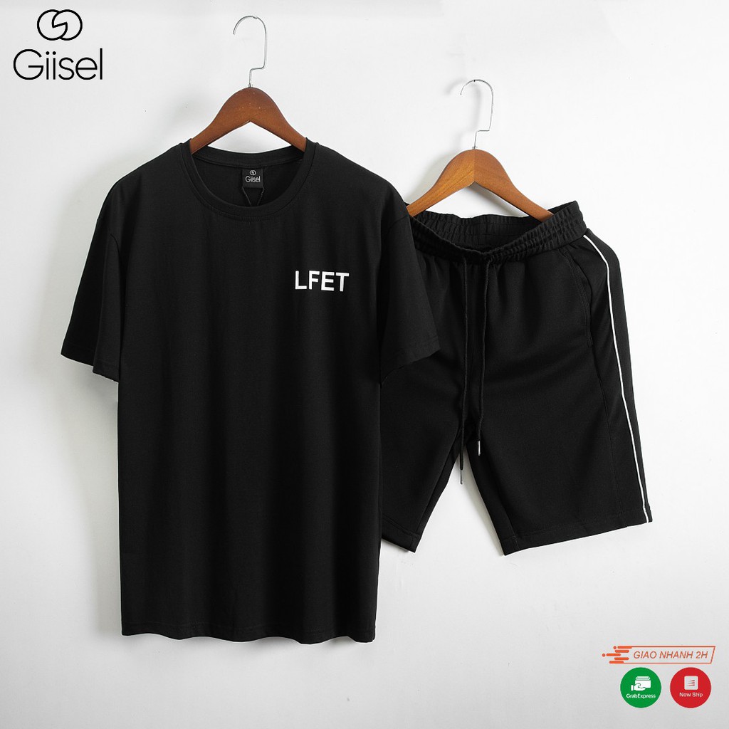 Bộ quần áo thể thao nam nữ mùa hè 2021 - quần short poly haida co giãn áo thun LFET cotton Giisel | BigBuy360 - bigbuy360.vn