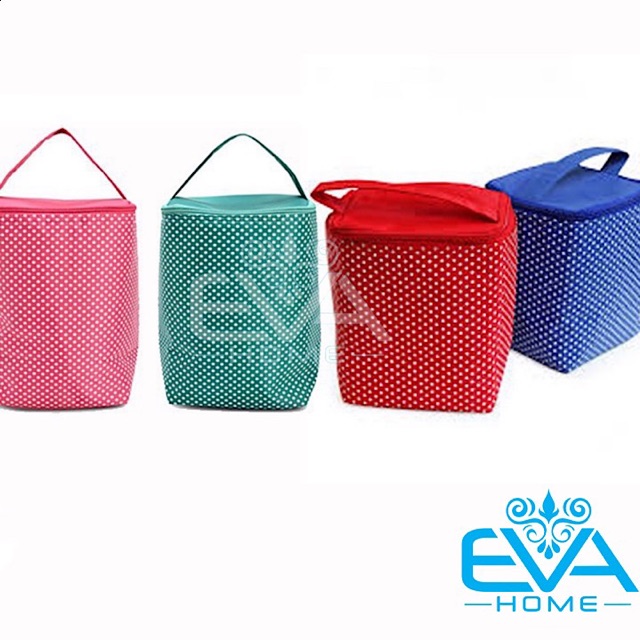 TÚI GIỮ NHIỆT VĂN PHÒNG CHẤM BI 2 LỚP