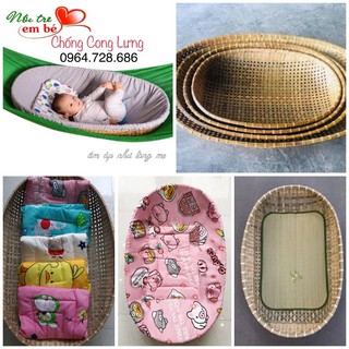 Nôi Tre Đặt Võng Loại 1 Đủ Sz 55x85, 60x90, 65x1m cho trẻ từ 0-36th ( Tặng vòng dâu tằm)