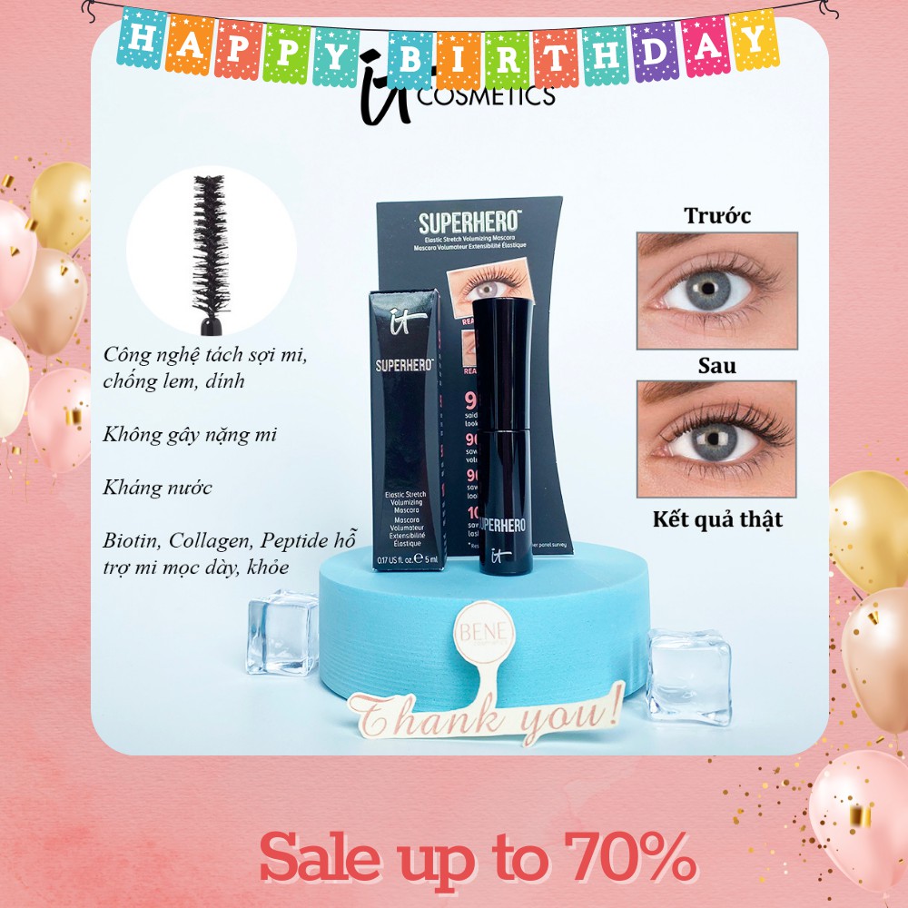 [CHÍNH HÃNG] Mascara Siêu Dài & Dày Mi It Cosmetics Superhero Elastic Stretch Volumizing