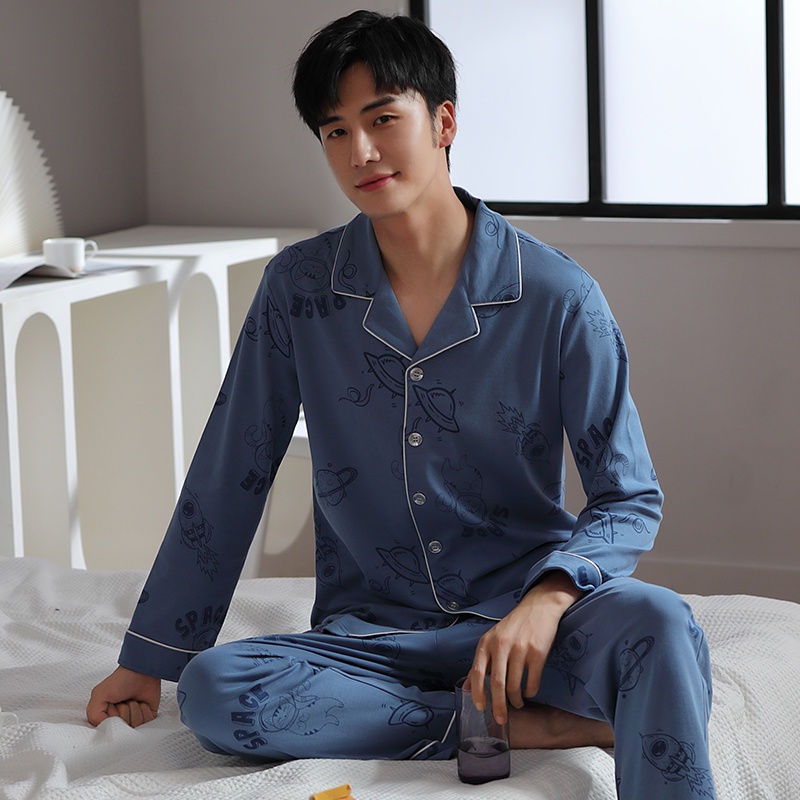 BỘ PIJAMA NAM DÀI TAY CHẤT COTTON 100% CAO CẤP, SIÊU MỀM MỊN, SIZE L-3XL