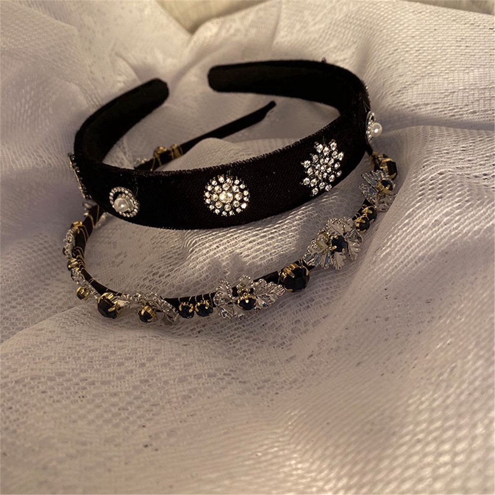 Băng Đô Cài Tóc Đính Đá Phong Cách Retro Cho Nữ