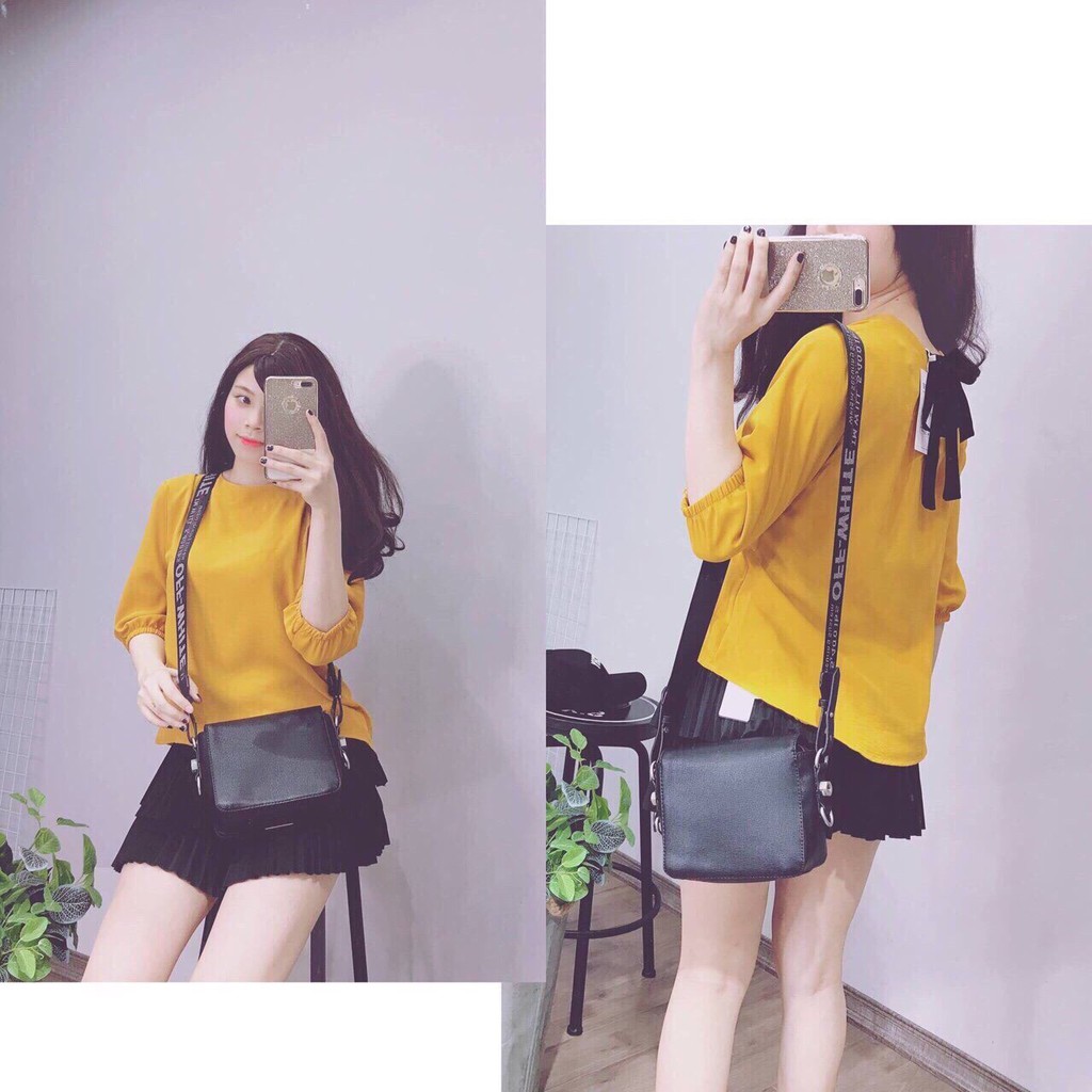 Áo Voan Kiểu Tay Lỡ Dáng Trơn Phối Nơ Sau Gáy Kiểu Baby TTS0940