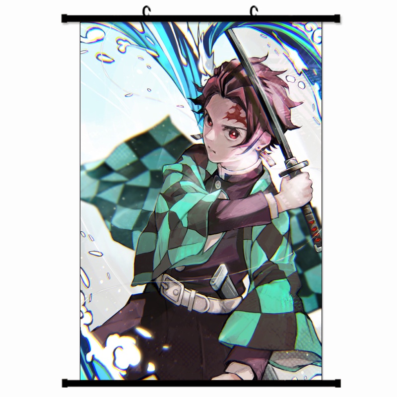 Poster vải  Yaiba Kimetsu Demon Sayler Tanjirou Nezuko  Zenitsu Shinobu Kanae Kyoujurou