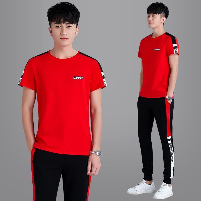 Bộ đồ nam thường ngày 2020 Phong cách thời trang mùa hè mới for Boys Phiên bản Hàn Quốc của quần áo thể thao thu