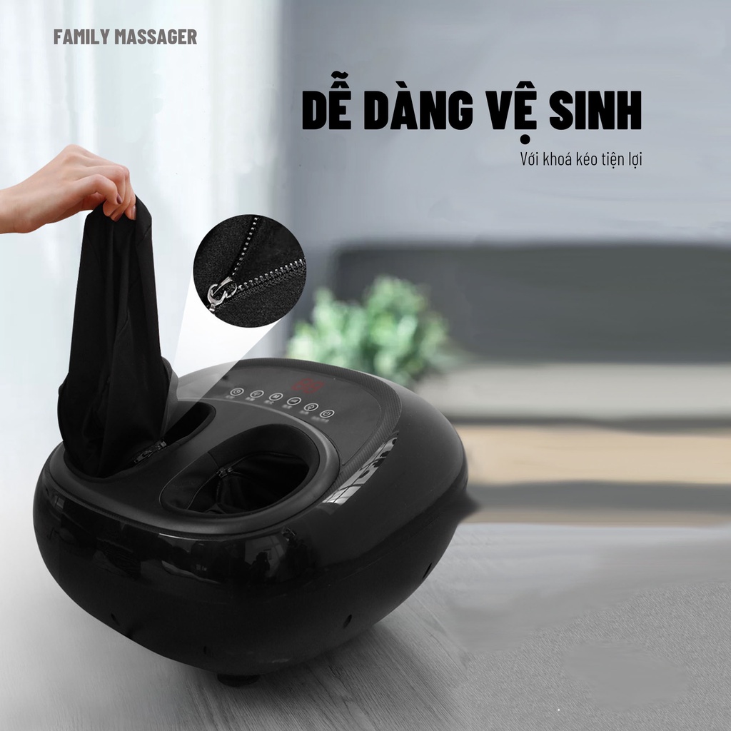 Máy massage chân Vispo chính hãng, Massage 360 độ kết hợp với túi khí, sưởi ấm bấm huyệt lòng bàn chân