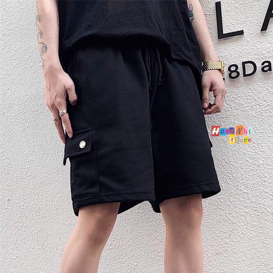 QUẦN ĐÙI 2 TÚI MÀU ĐEN - QUẦN SHORT BOX PANT UNISEX BLACK - MM
