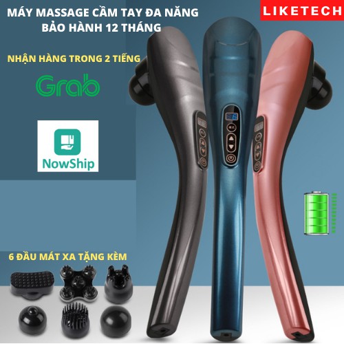 Máy Đấm Lưng Mát Xa Chuyên Sâu Giảm Đau Cho Cổ, Vai Gáy, Bụng, Lưng, Cánh Tay, Chân ( 6 Đầu Massage)