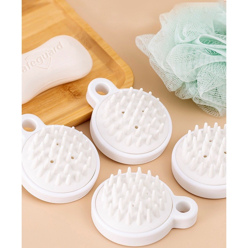 Lược gội đầu nhựa dẻo TRẮNG dễ sử dụng giá rẻ cầm tay LUOC01