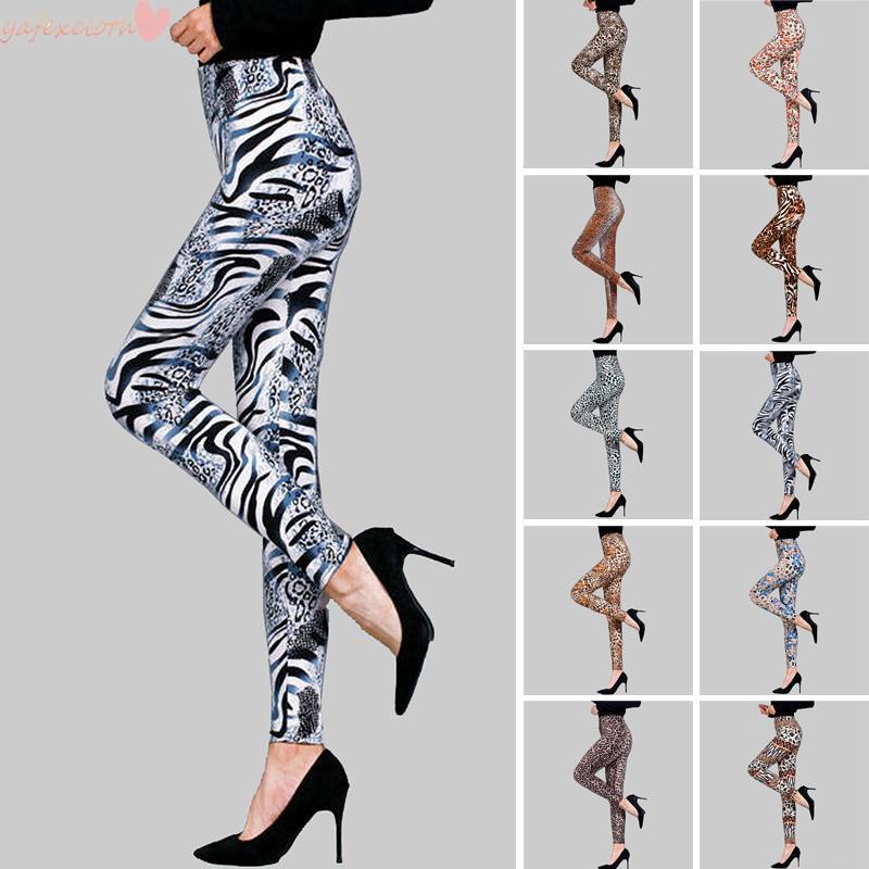 Quần legging thể thao họa tiết da báo thời trang cá tính cho nữ