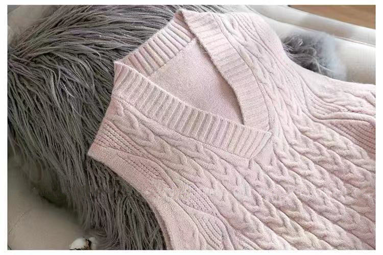 Áo Len Nữ Không Tay Dáng Rộng Phong Cách Hàn Quốc