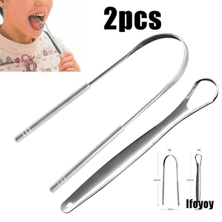 (Hàng Mới Về) Set 2 Dụng Cụ Làm Sạch Lưỡi Bằng Thép Không Gỉ Chăm Sóc Vệ Sinh Lưỡi
