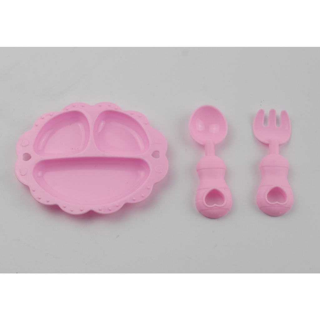 Phụ kiện búp bê bộ đồ ăn nhựa màu hồng cho búp bê barbie ANDATOY AD920