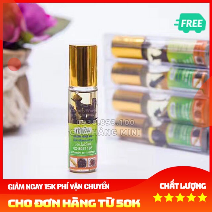 [HOT] Dầu Lăn Thảo Dược Nhân Sâm Green Herb Oil Thái Lan - 8ml