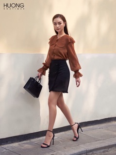 Sơ mi lụa bèo cổ tay chun -HBSM627