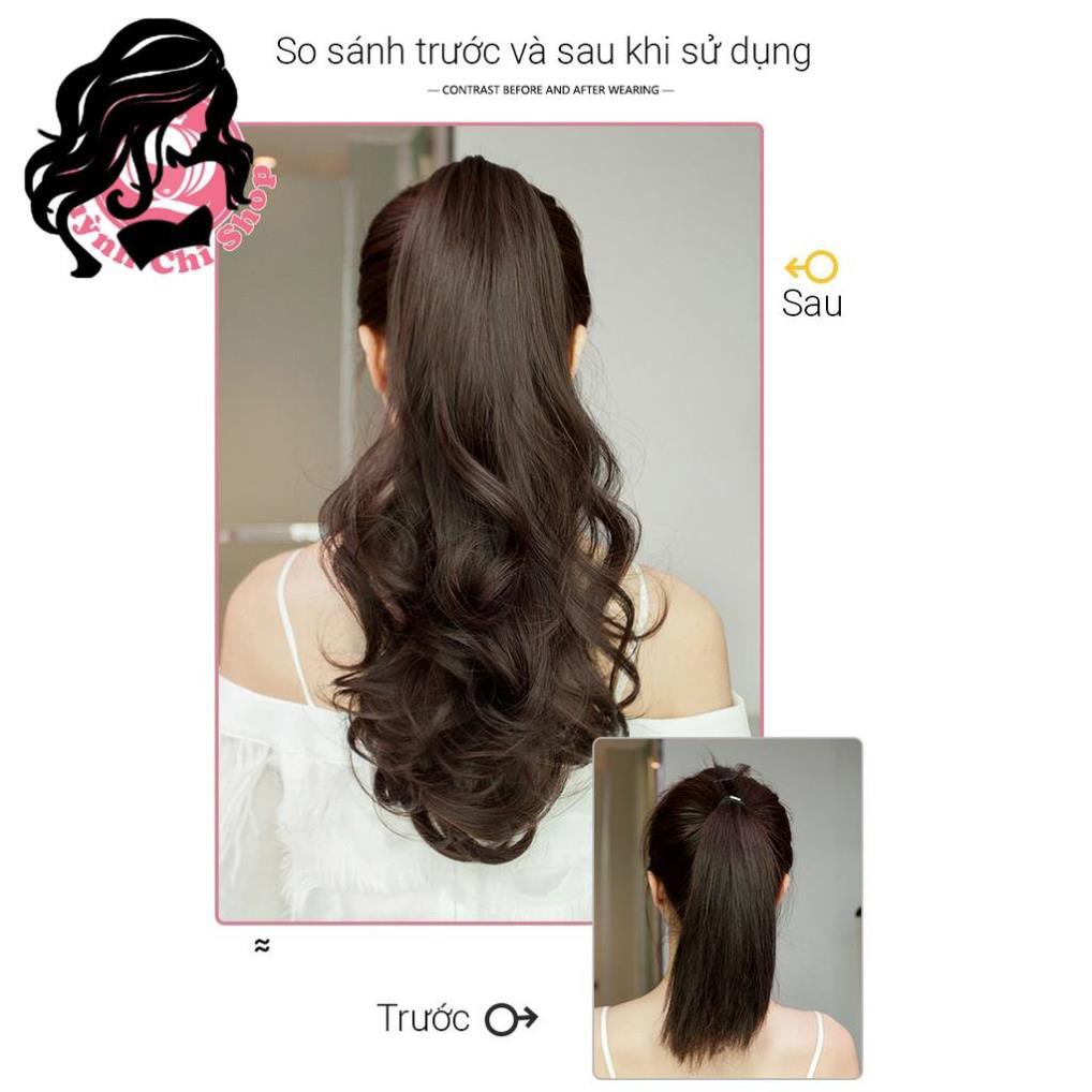 Tóc giả ngoạm xoăn sóng dài 50cm CAO CẤP . Kẹp đuôi tóc giả dành cho bạn tóc ngắn, tóc mỏng. Mã 158