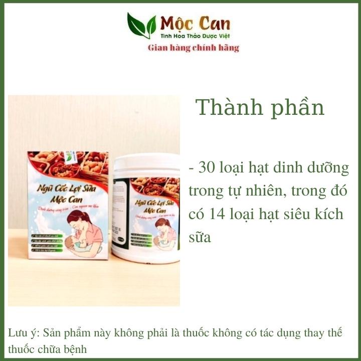Ngũ cốc lợi sữa bà bầu sau sinh giúp sữa về nhanh, nhiều hơn, bé ăn ngủ ngon Mộc Can hộp 500g