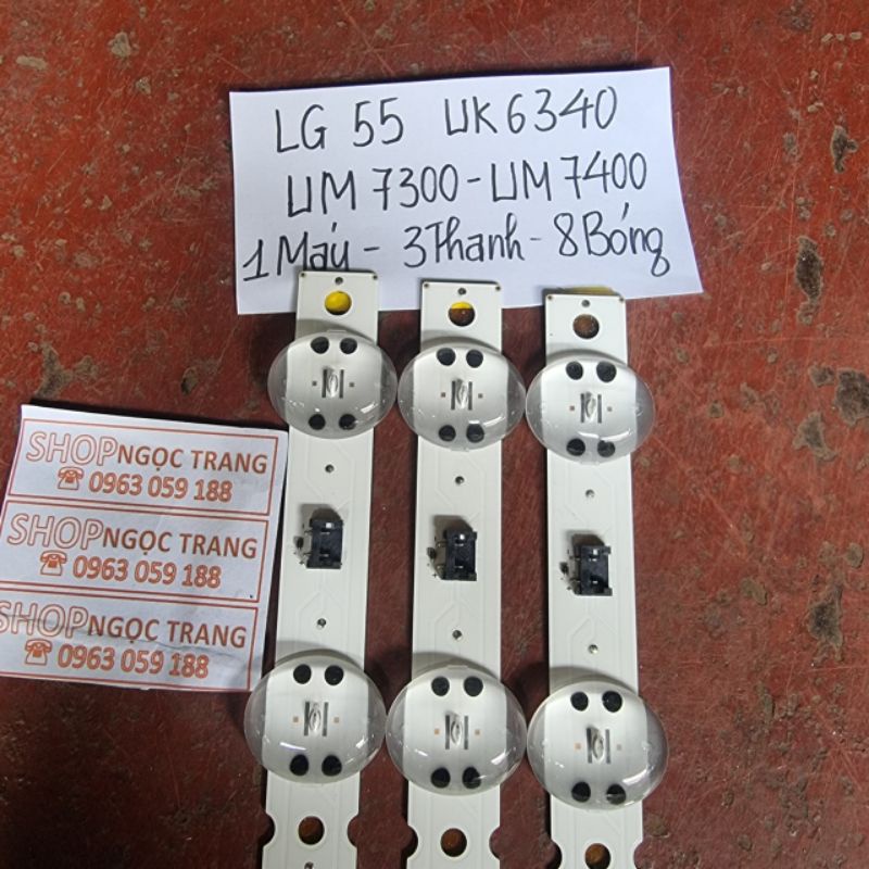 Thanh Led Tivi LG 55 UK6430/7400/7500 - Giá 1 Máy 3 Thanh 8 Bóng