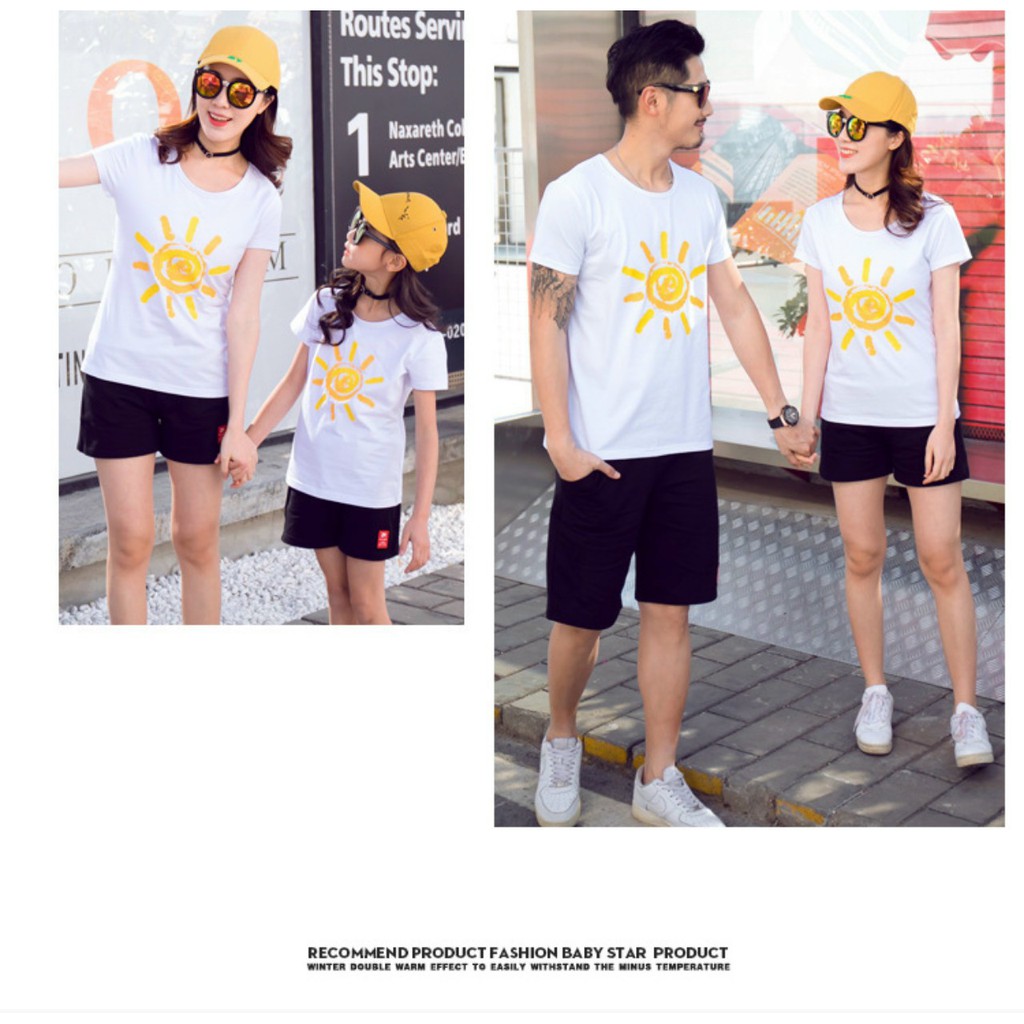 Đồ nhóm , áo đi biển , đồng phục gia đình .Chất liệu thun cotton loại 1 đủ size từ 8 đến 100kg .