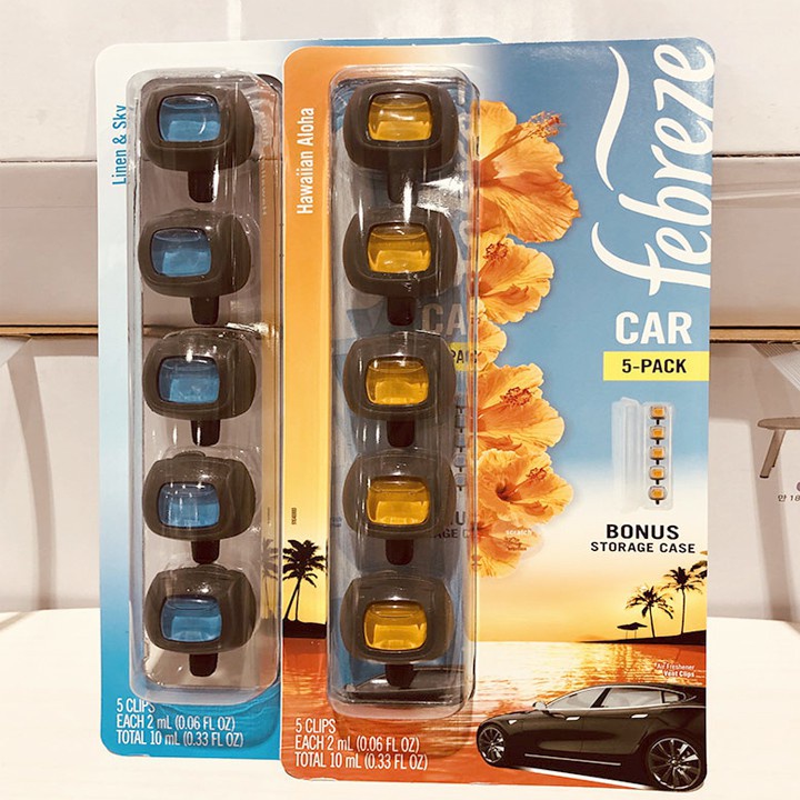 Nước hoa kẹp khe gió, nước hoa ô tô Febreze Air Freshener Car Vent Clips kẹp ống gió xe hơi [Hàng Mỹ]