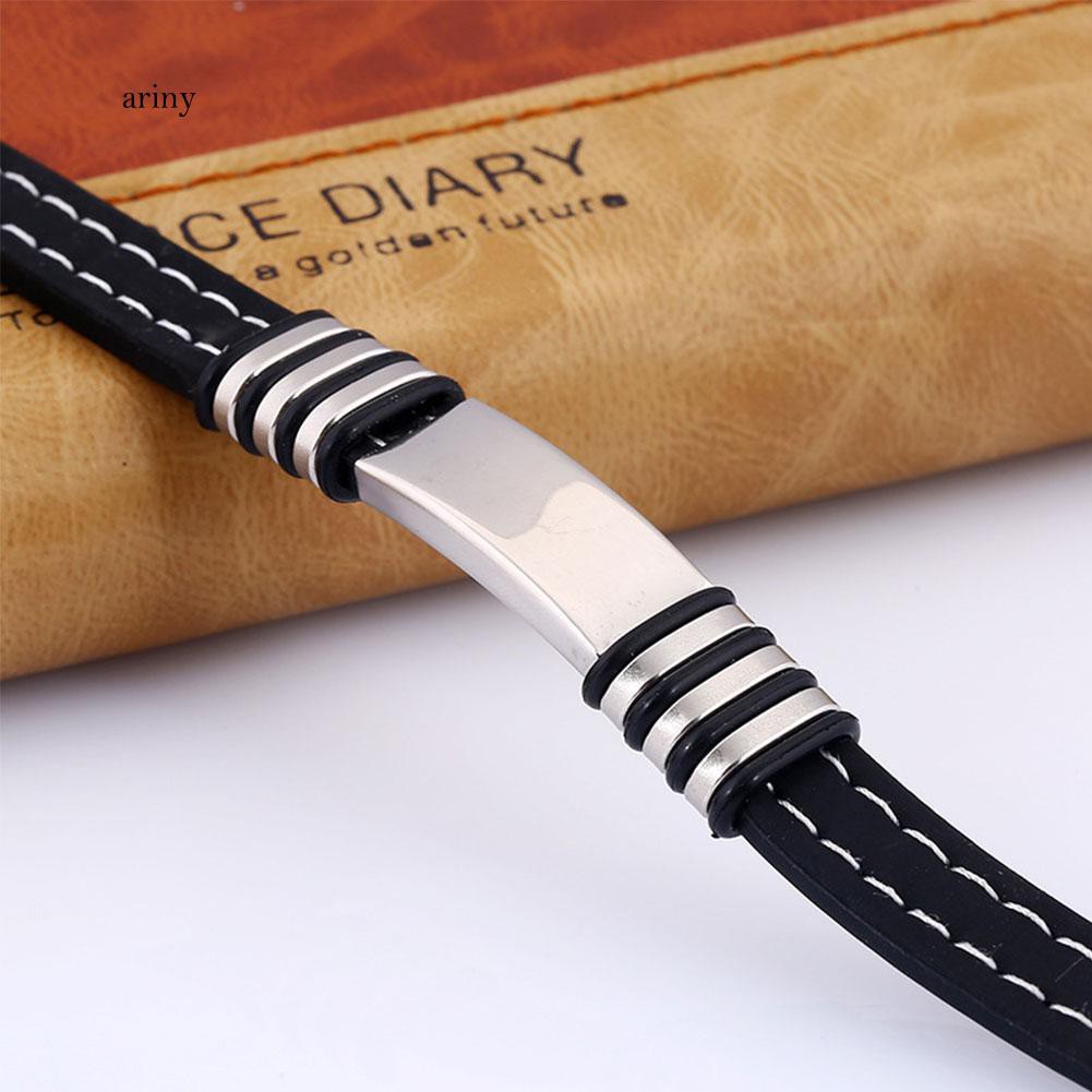 ★Vòng Tay Silicone Thép Titan Thời Trang Cho Nam
