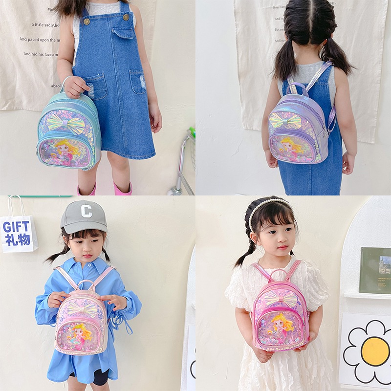 Ba Lô Trong Suốt Đính Kim Sa Lấp Lánh Dành Cho Bé