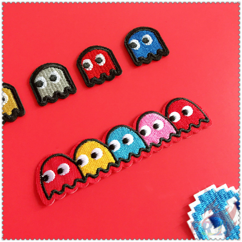 Miếng vá ủi/ thêu trên quần áo hình nhân vật game Pac-Man tiện lợi