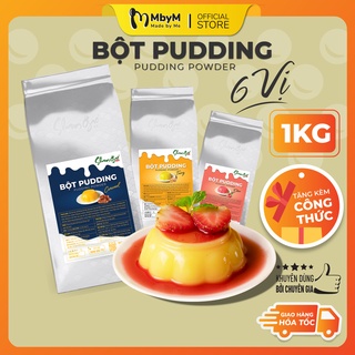 Bột Pudding Shangao 6 vị loại 1kg tặng kèm công thức chi tiết pudding trứng, caramel, chocolate, matcha, dâu, khoai môn