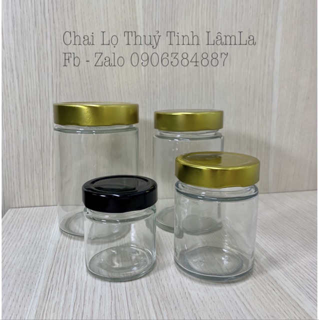 Hũ Thuỷ Tinh Tròn Dáng Cao Nắp Thiếc Dày 100ml 180ml 380ml 500ml | BigBuy360 - bigbuy360.vn