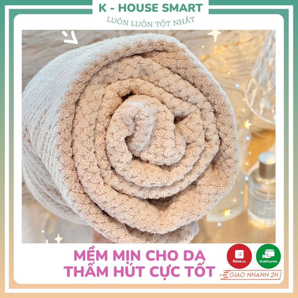 Khăn tắm lông cừu lớn sợi microfiber Hàn Quốc cao cấp mềm mịn bảo vệ da cho gia đình và cho bé