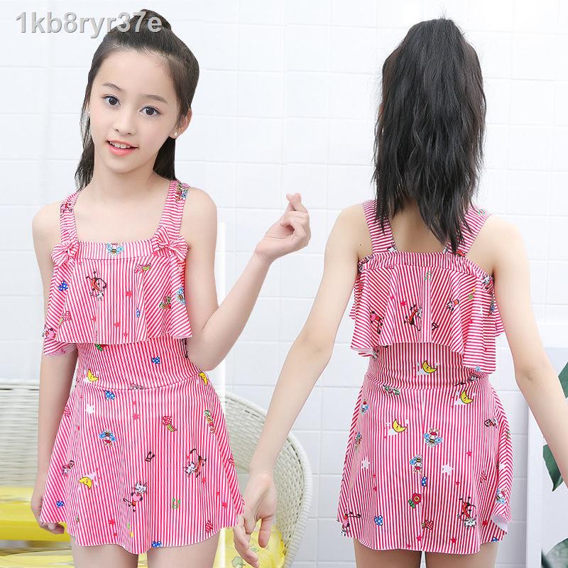 ▽℡✇Áo tắm bé gái phiên bản Hàn Quốc của trẻ em lớn 8-12 váy một mảnh nữ học sinh tiểu cô cổ tích