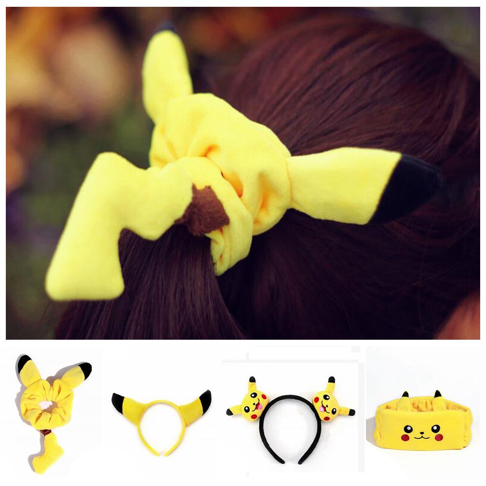 Băng đô hình Pikachu nhồi bông dễ thương dùng cài tóc/làm quà tặng