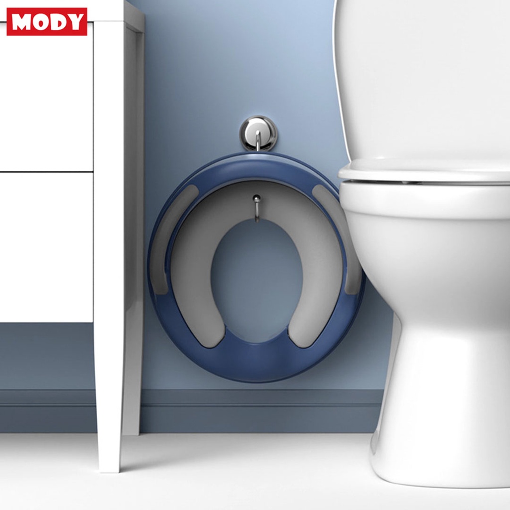 Bệ ngồi bồn cầu có tay vịn đệm lót PU PVC siêu êm cho bé Mody M363317