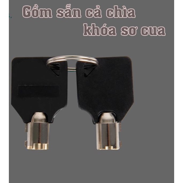 Khóa phanh đĩa xe máy hình trụ chống trộm, thép nguyên khối an toàn thông minh