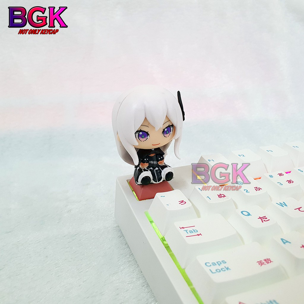 Keycap lẻ hình Nhân Vật  Rem and Ram Anime RE:ZERO Chibi siêu dễ thương