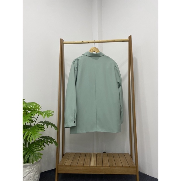 Áo Khoác Blazer Nam Nữ Form Rộng Dài Tay Thời Trang Unisex Basic Cổ Vest ,Phong Cách Hàn Quốc