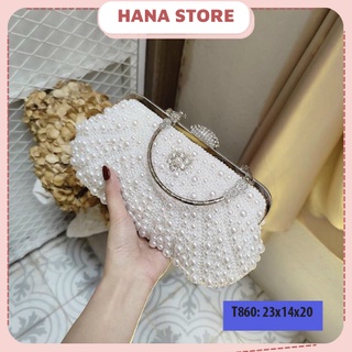 Túi ví nữ cầm tay, clutch đi tiệc quảng châu cao cấp đính ngọc dáng dài sang trọng T860