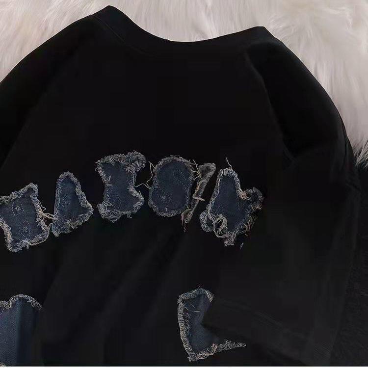 Áo Thun Tay Ngắn Dáng Rộng Thêu Họa Tiết Phong Cách Hàn Quốc Thời Trang Cho Nam