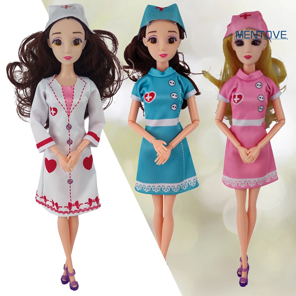 1 Bộ Búp Bê Bác Sĩ / Y Tá Thay Thế Vải Mềm Nhiều Màu Cho Bé