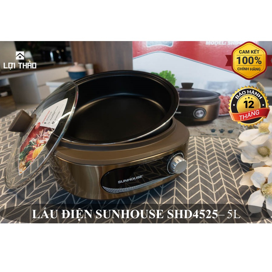 LẨU ĐIỆN SUNHOUSE SHD4525 - 5L 1600W ĐẾ RỜI