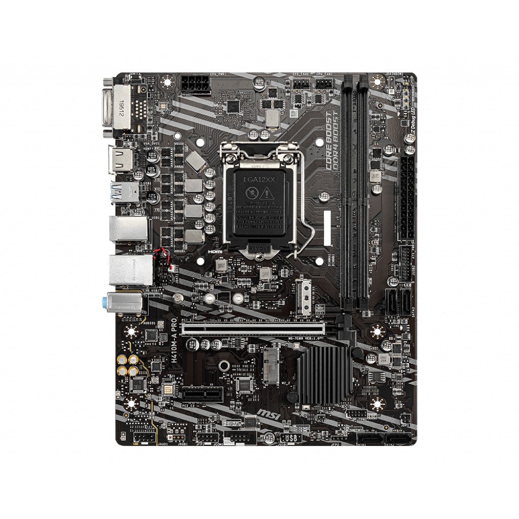 Bo Mạch Chủ Mainboard MSI H410M-A PRO (Intel H410, Socket 1200, m-ATX, 2 khe RAM DDR4) - Hàng Chính Hãng