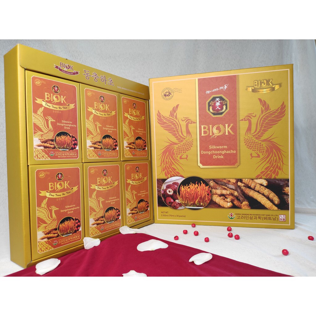 Nước Uống Đông Trùng Hạ Thảo BIOK Hàn Quốc Hộp 30 Gói x 70ml, Tăng Cường Miễn Dịch Phục Hồi Sức Khoẻ