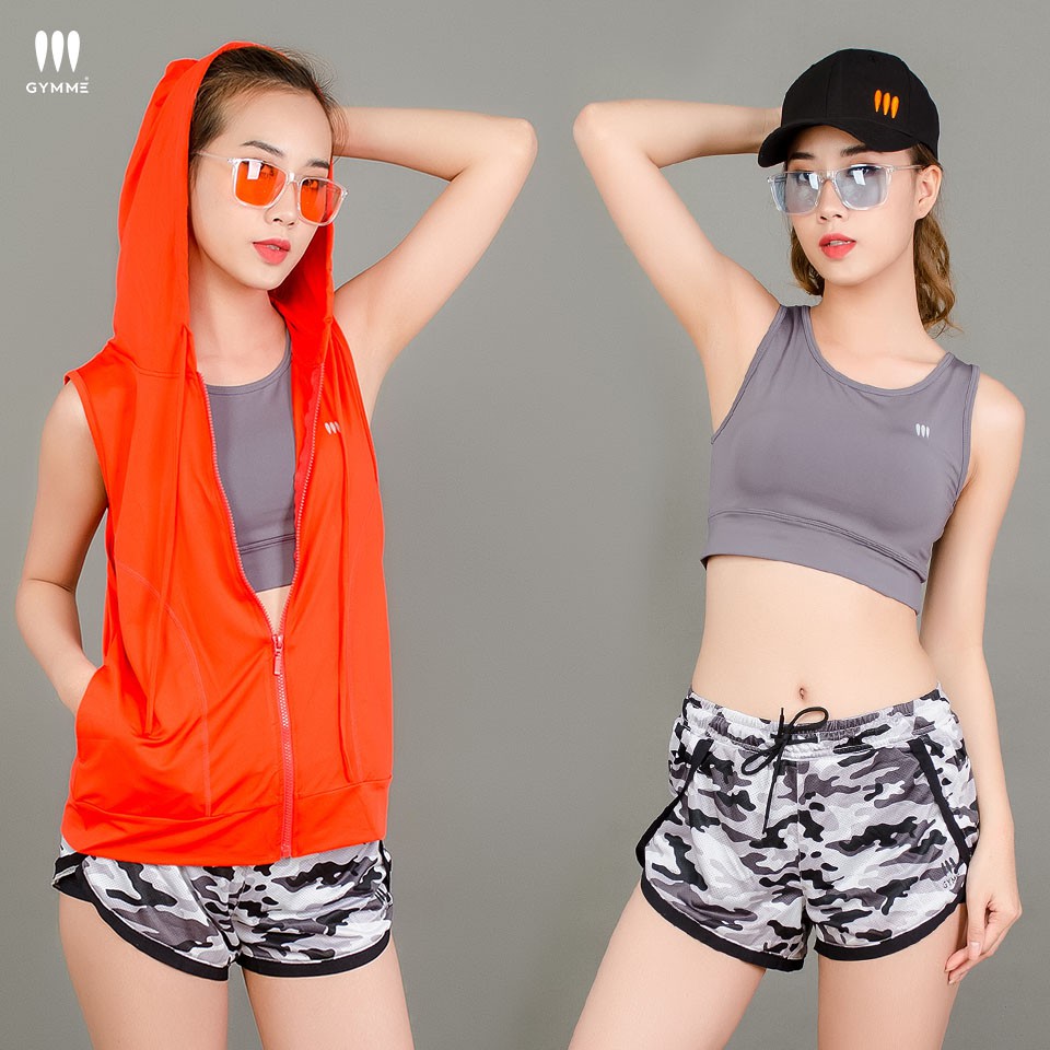 Áo tanktop tập gym yoga nữ hoodie GYMME freesize - 17073