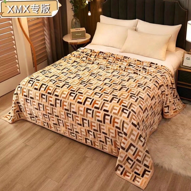 Chăn Lông Tuyết 2 Lớp Hoạ Tiết Thương Hiệu Đắp Thu Đông Kích thước 2x2m3, nặng 1,4kg